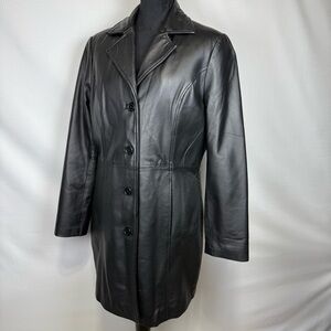 Mark Alan Vintage Black Leather Blazer Jacket Size Medium 90s Y2K Women’s